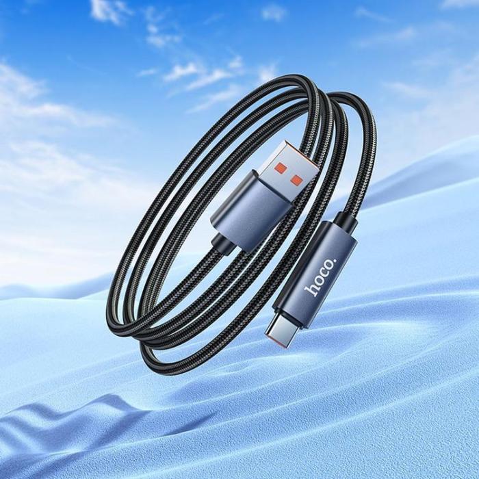 Hoco - HOCO USB-A till USB-C Kabel 5A 1m med Display X112 - Svart
