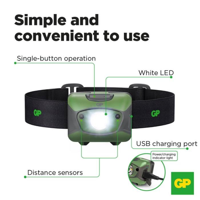 GP - GP Pannlampa Discovery Uppladdningsbar CHR41 300lm