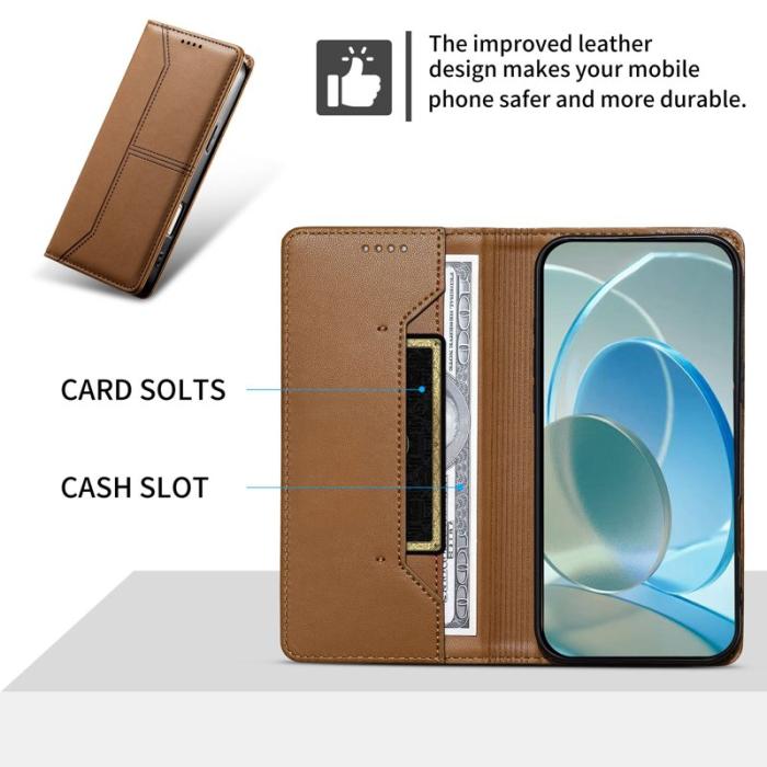 OEM - Plånboksfodral för Samsung Galaxy S26 Plus Ställfunktion Konstläder - Brun