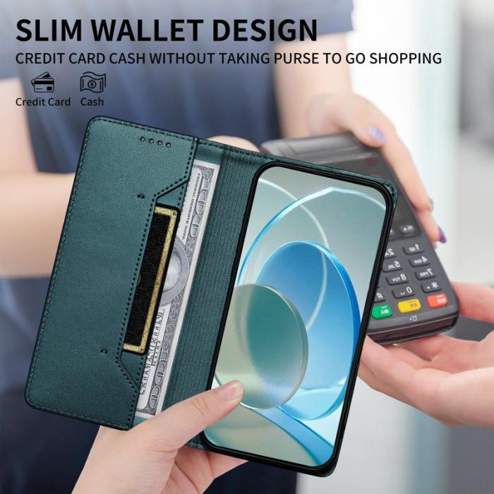 OEM - Plånboksfodral för Samsung Galaxy S26 Plus Ställfunktion Konstläder - Grön