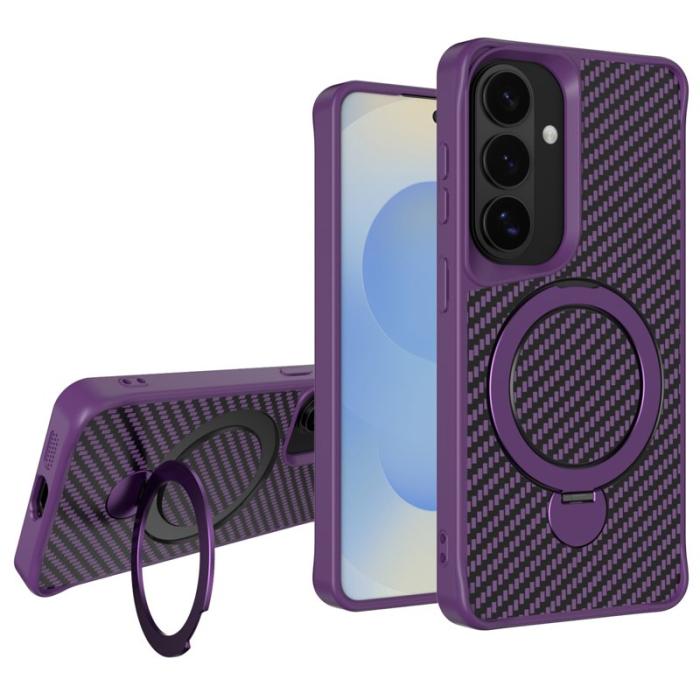 OEM - Mobilskal för Samsung Galaxy S26 Plus Magnetiskt Kickstand TPU + PC - Lila