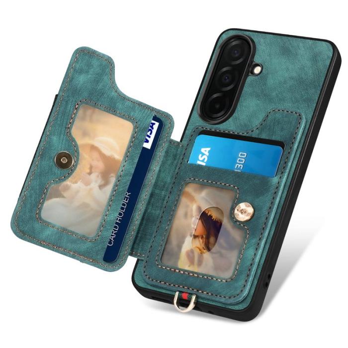 OEM - Mobilfodral för Samsung Galaxy S26 Plus Konstläder RFID - Grön