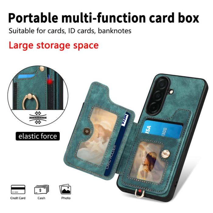 OEM - Mobilfodral för Samsung Galaxy S26 Plus Konstläder RFID - Grön