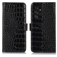 OEM - Pl&aring;nboksfodral f&ouml;r Samsung Galaxy S26 Ultra RFID Blocking &Auml;kta l&auml;der - Svart