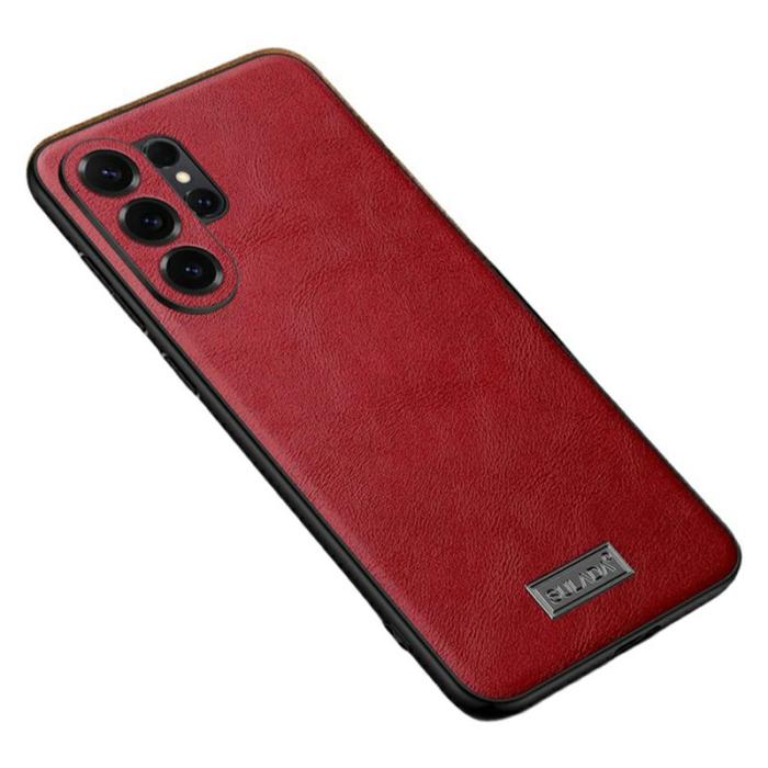 SULADA - Sulada Mobilskal för Samsung Galaxy S26 Ultra Konstläder + TPU - Röd