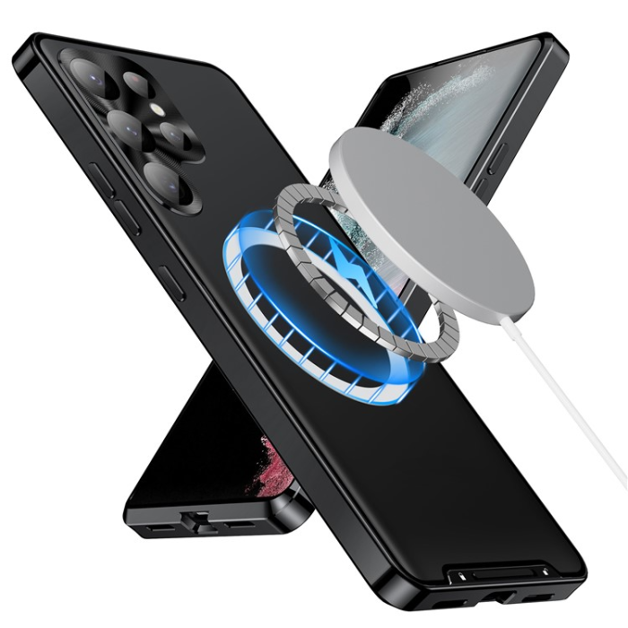 UTGATT - Galaxy S23 Ultra Mobilskal Magsafe Metall - Svart