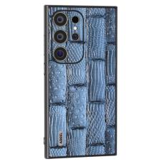 ABEEL - ABEEL Mobilskal till Samsung Galaxy S24 Ultra Mahjong &Auml;kta L&auml;der Bl&aring;