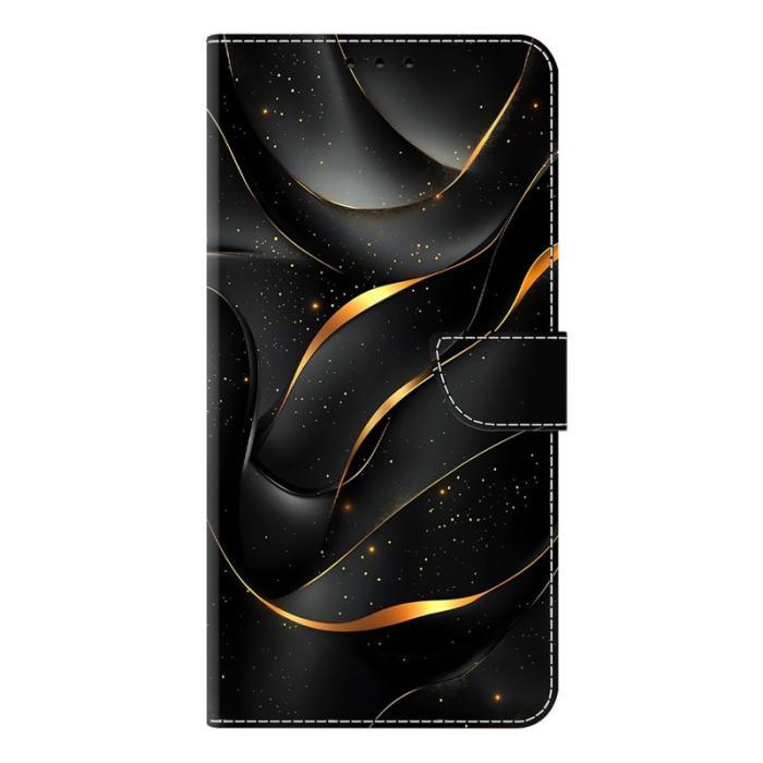 OEM - Samsung Galaxy S26 Plånboksfodral Vikbart Ställ Konstläder Mönster - Guld
