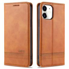 AZNS - AZNS iPhone 13 Pl&aring;nboksfodral Konstl&auml;der, St&ouml;tabsorberande - Brun