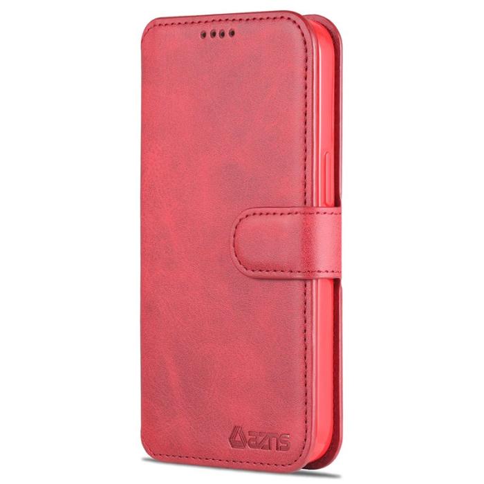 AZNS - AZNS iPhone 13 Plånboksfodral i Konstläder - Röd