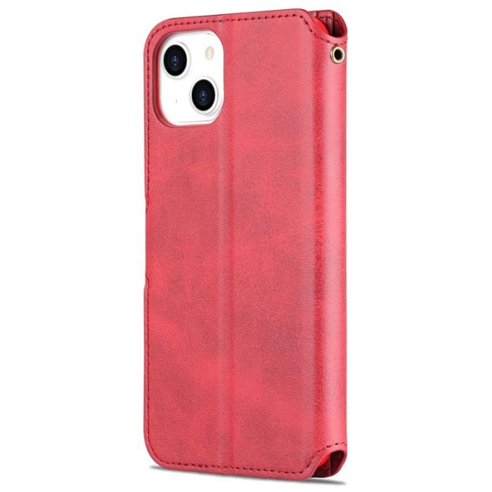 AZNS - AZNS iPhone 13 Plånboksfodral i Konstläder - Röd