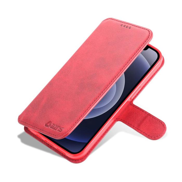 AZNS - AZNS iPhone 13 Plånboksfodral i Konstläder - Röd