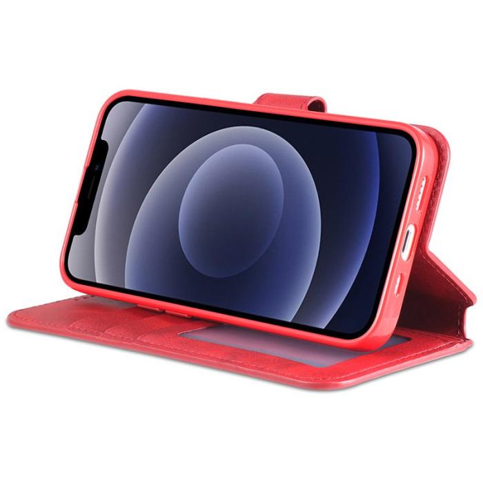 AZNS - AZNS iPhone 13 Plånboksfodral i Konstläder - Röd