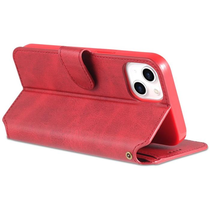 AZNS - AZNS iPhone 13 Plånboksfodral i Konstläder - Röd