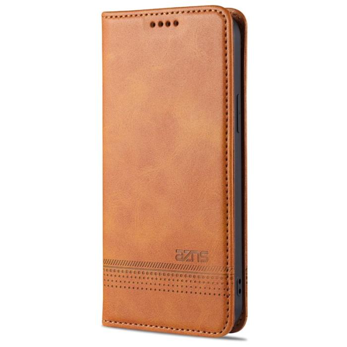 AZNS - AZNS iPhone 13 Plånboksfodral Konstläder, Stötabsorberande - Brun
