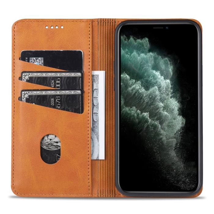 AZNS - AZNS iPhone 13 Plånboksfodral Konstläder, Stötabsorberande - Brun