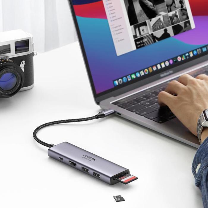 Ugreen - Ugreen Multifunktionell USB-C HUB - Grå