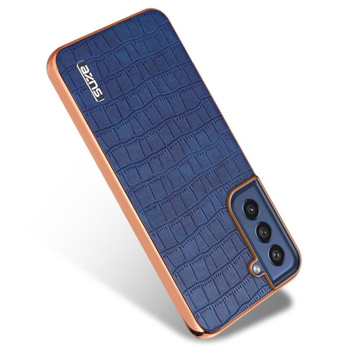 AZNS - AZNS Samsung Galaxy S21 FE 5G Fodral KonstLäder - Blå