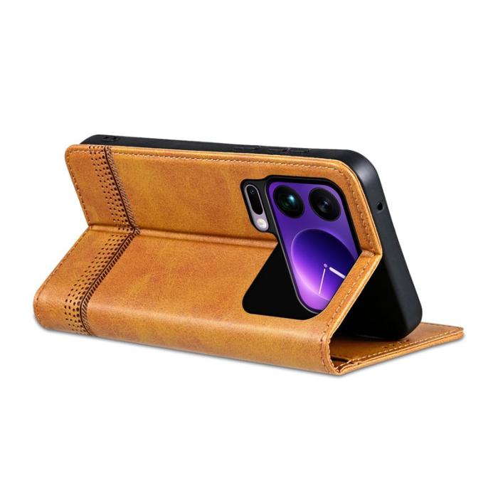 AZNS - AZNS Xiaomi 17 Pro Max Plånboksfodral Konstläder - Brun