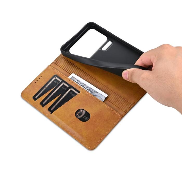 AZNS - AZNS Xiaomi 17 Pro Max Plånboksfodral Konstläder - Brun