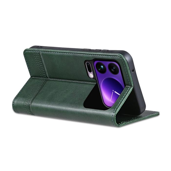 AZNS - AZNS Xiaomi 17 Pro Max Plånboksfodral Konstläder - Grön