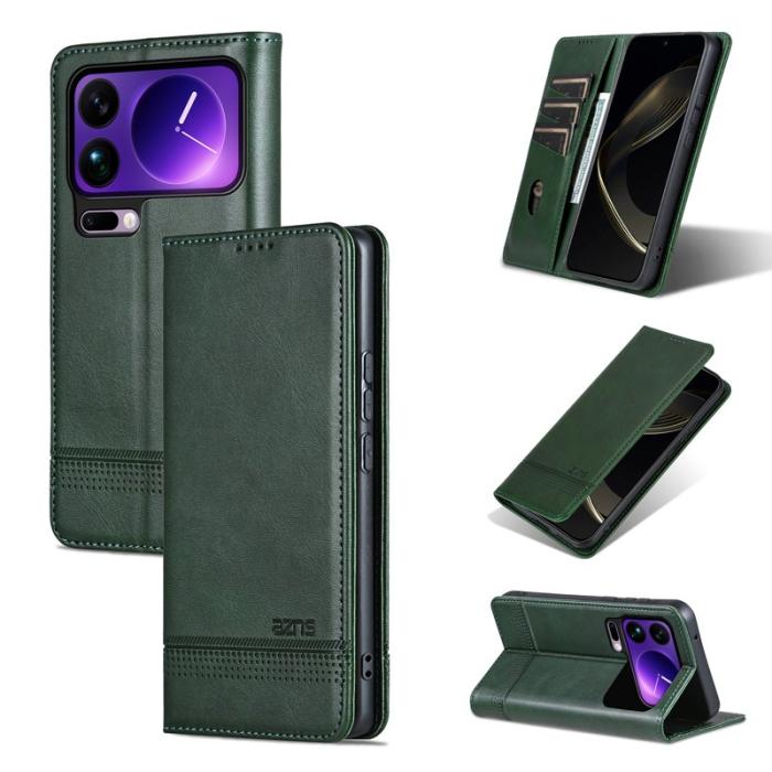 AZNS - AZNS Xiaomi 17 Pro Max Plånboksfodral Konstläder - Grön