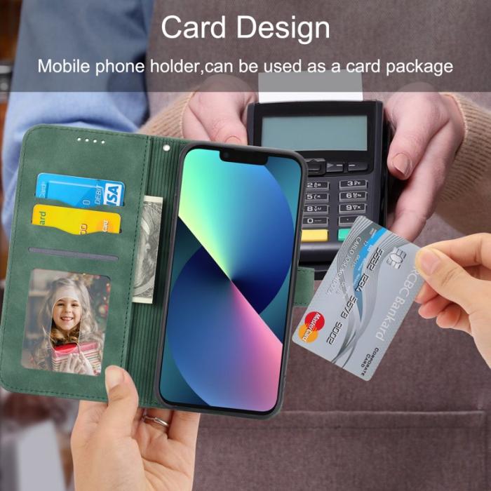 DIERFENG - DIERFENG DF-03 Plånboksfodral för iPhone 13 6.1 tum - Konstläder - Grön