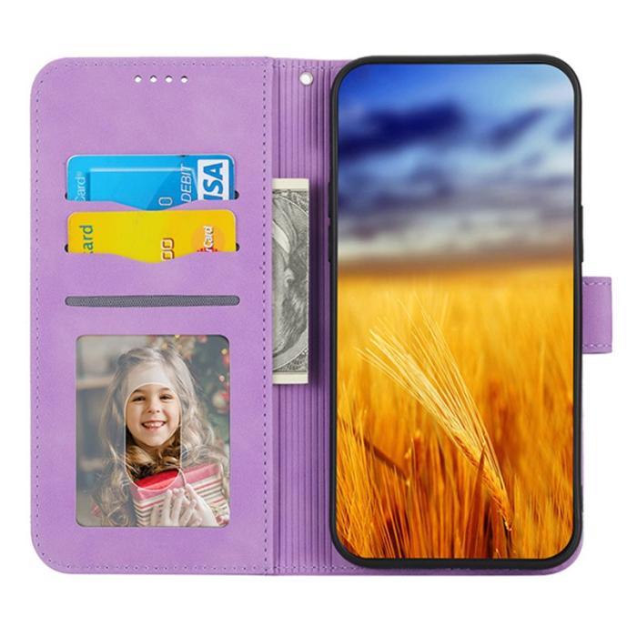 DIERFENG - DIERFENG DF-03 Plånboksfodral för iPhone 13 6.1 tum - Konstläder - Lila