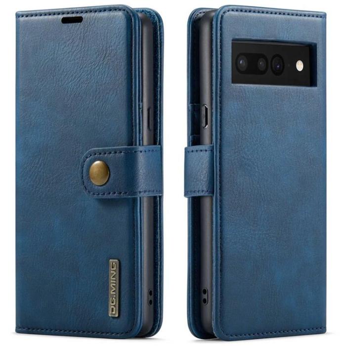 DG.MING - DG.MING Google Pixel 7 Pro Plånboksfodral Detachable 2in1 Äkta läder - Blå