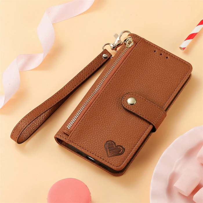 A-One Brand - Xiaomi 15 Ultra Plånboksfodral RFID Blocking Zipper - Brun