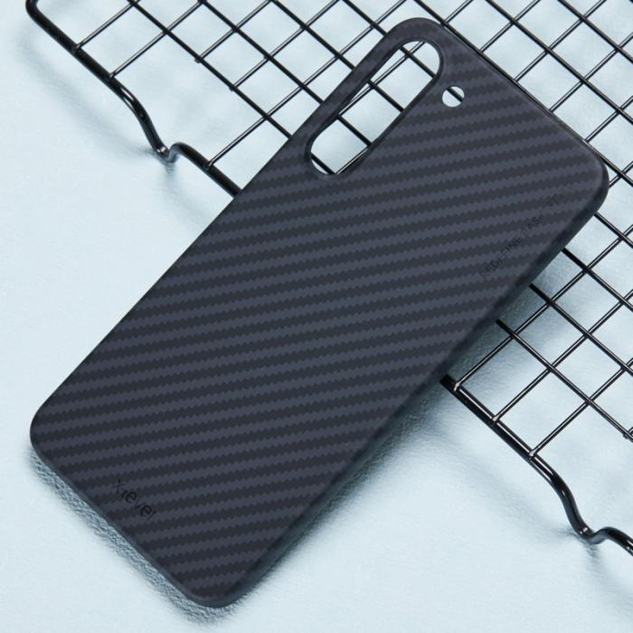 X-Level - X-LEVEL Mobilskal till Samsung Galaxy S23 Kolfiber Textur Svart