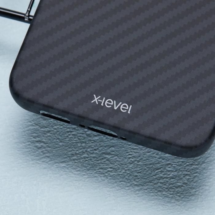 X-Level - X-LEVEL Mobilskal till Samsung Galaxy S23 Kolfiber Textur Svart