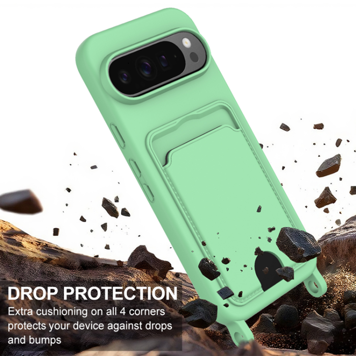 A-One Brand - Google Pixel 10 Pro Mobilskal Korthållare Silikon - Grön