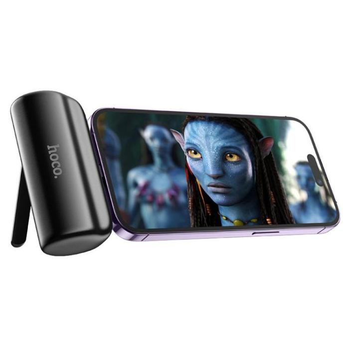 Hoco - Hoco Powerbank 5000 mAh med Inbyggd Kontakt Lightning 2A - Svart