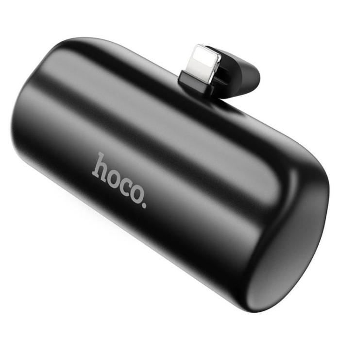 Hoco - Hoco Powerbank 5000 mAh med Inbyggd Kontakt Lightning 2A - Svart