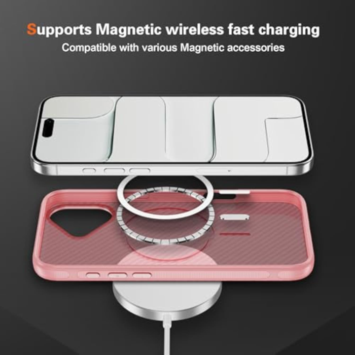 A-One Brand - iPhone 17 Mobilskal MagSafe Carbon Fiber Anti-Slip