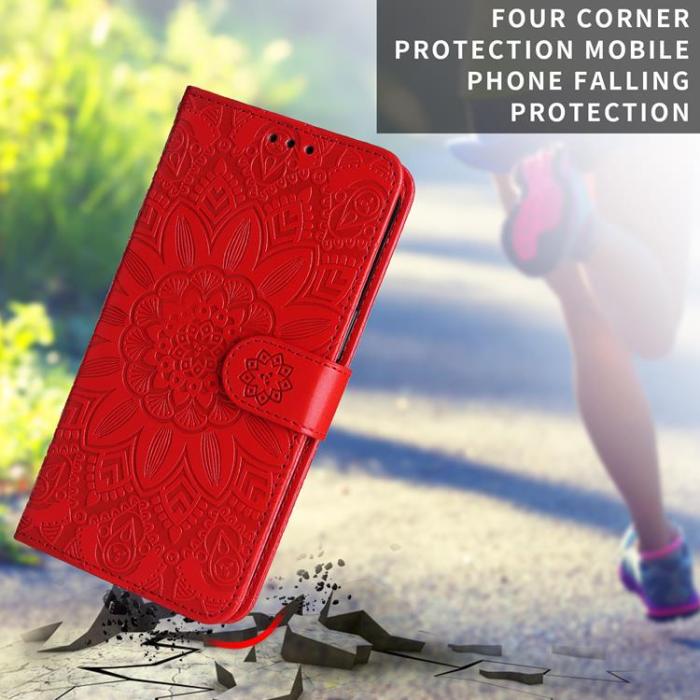 A-One Brand - Xiaomi 17 Pro Max Plånboksfodral Sunflower Imprint - Röd