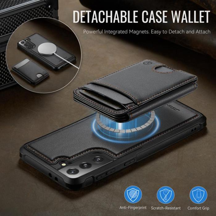 OEM - JEEHOOD Samsung Galaxy S21 5G Fodral KonstLäder - Svart