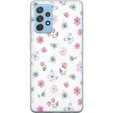 Gustaf - Mobilskal till Samsung Galaxy A52 5G med Blommor och fj&auml;rillar