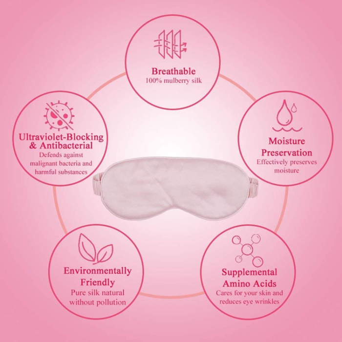 A-One Brand - Bekväm Siden Sovmask/Ögonmask - Rosa