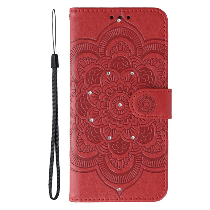 A-One Brand - OnePlus 15 5G Konstläder Plånboksfodral Mandala Imprint Rhinestone
