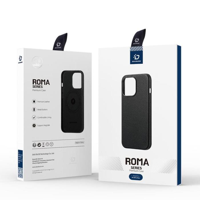 Dux Ducis - Dux Ducis iPhone 13 Pro Max MagSafe Skal Äkta Läder Roma - Svart