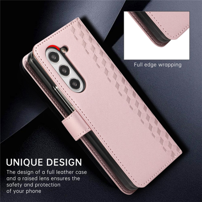 A-One Brand - Galaxy Z Fold7 Plånboksfodral 3D Rhombus Grid Imprinted