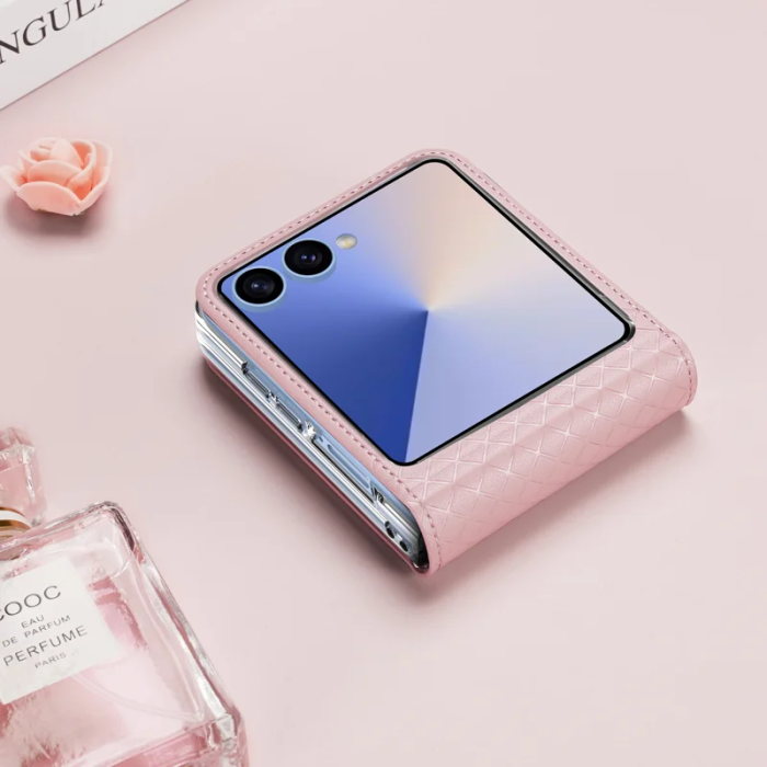 Dux Ducis - Dux Ducis Galaxy Z Flip 7 Mobilskal Läder Bril - Rosa