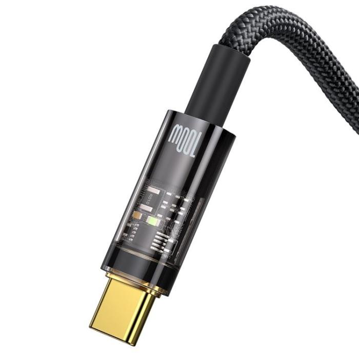 BASEUS - Baseus USB Till USB-C Kabel 100W 1m Explorer Auto Power Svart
