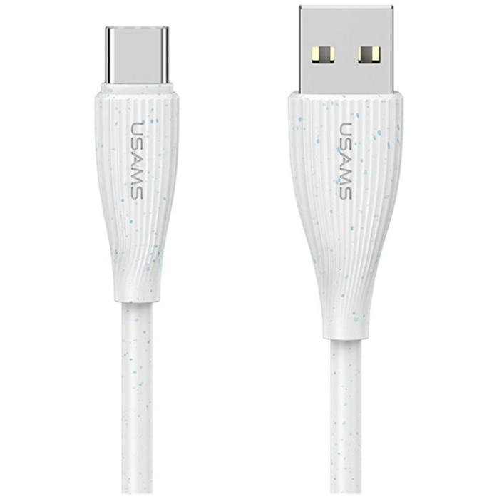 USAMS - Usams USB-A till USB-C Kabel 1m Green Series - Vit
