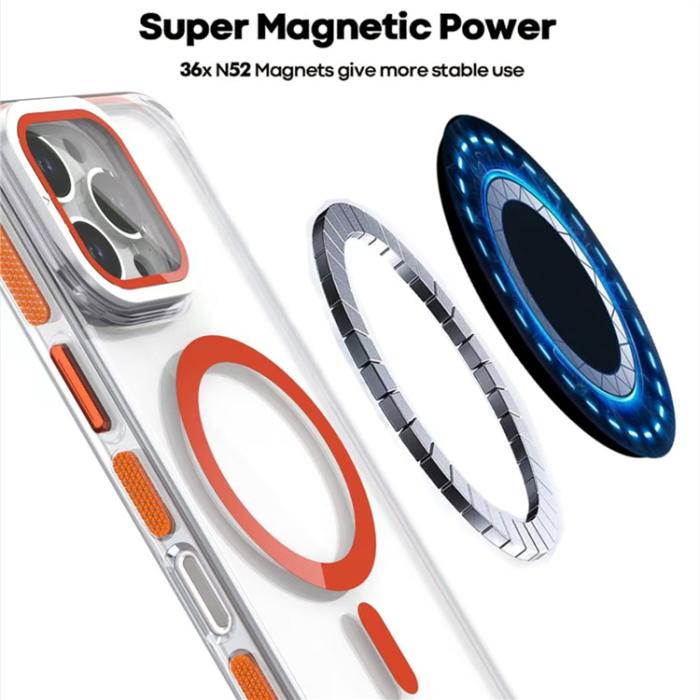 A-One Brand - iPhone 16 Pro Max Mobilskal MagSafe Acrylic Kickstand - Orange