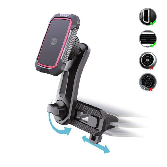 Forever - Forever Bilhållare för Luftventil Multipoint Magnetisk MH-250 - Svart