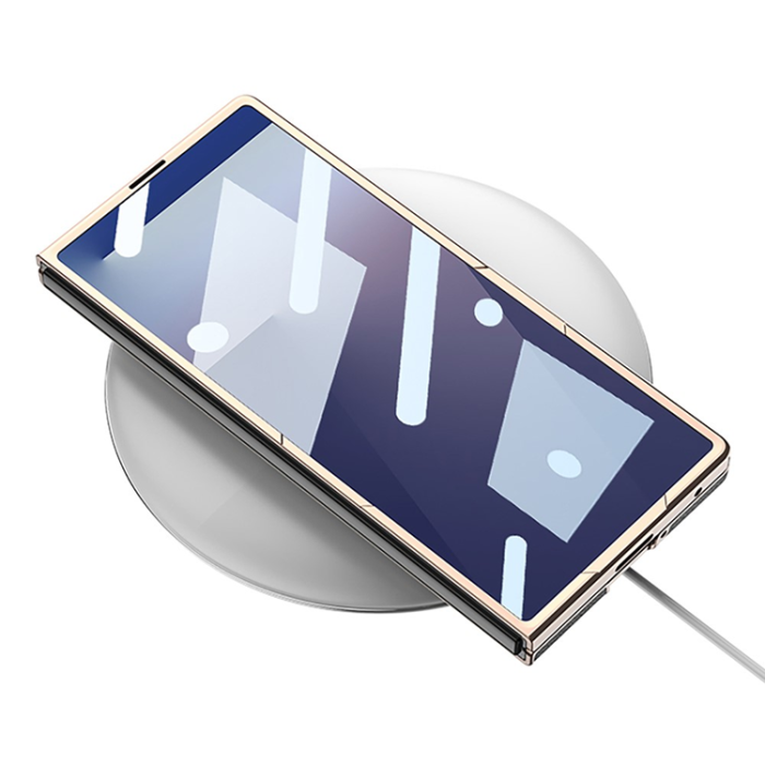 GKK - GKK Galaxy Z Fold 7 Mobilskal med Härdat Glas Electroplated - Grå