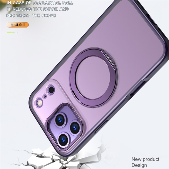 A-One Brand - iPhone 17 Pro Mobilskal MagSafe TPU + Acrylic Kickstand - Lila